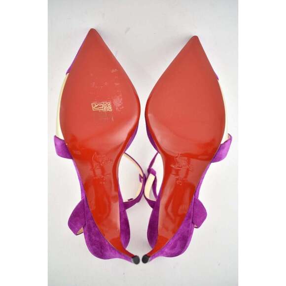 Christian Louboutin Platina 85 Pink Richelieu Cross Strap Sandal Heel Pump 40 - Picture 12 of 12